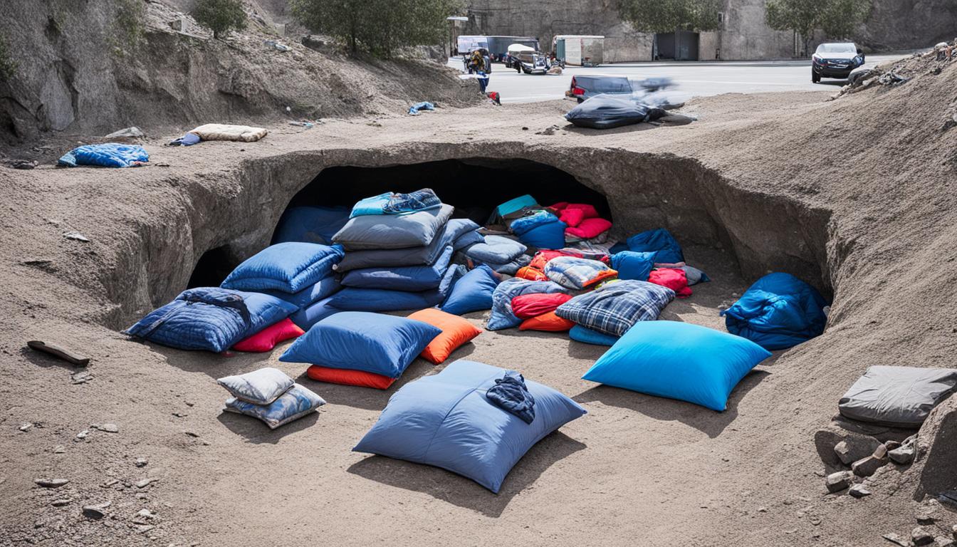 california homeless furnished caves